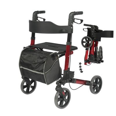 China Outdoor And Indoor Portable Aluminum Rollator Aluminum Walking Aids Walker Easy For Storage TRA01 for sale