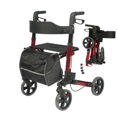 China Modern Design Aluminum Rollator With 8inch Wheels Seat For Seniors And Adults TRA01 for sale