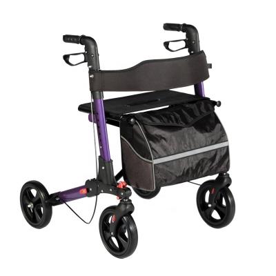 China Frame TONIA Medical Aluminum Rollator 4 Wheels Euro Foldable Rolling Walker for Elders and diasable people TRA01A for sale