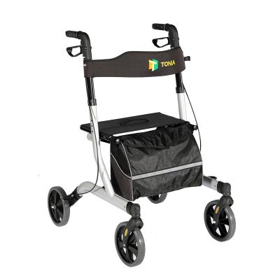 China Lightweight Aluminum Walker For Older Rollator Walker With Double Braking System for sale