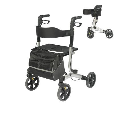 China Aluminum Rollator Foldable Aluminum Walker With Comfort Seat Comfortable And Easy To Maneuver for sale