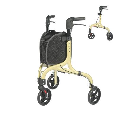 China 3 Wheel Aluminum Medical Rollator Walker With Shopping Bag for sale