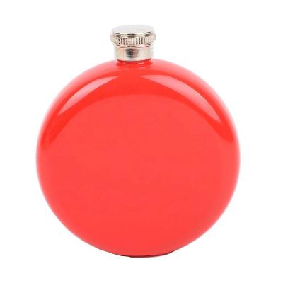 China Round Hip Flask Stainless Steel Anytime Liquor Flasks For Women Cute Portable Liquor Flask With Rhinestone Lid Ideal Gift For Girls for sale