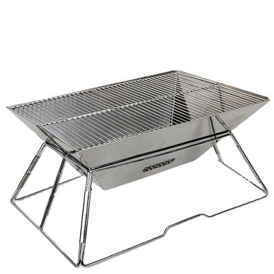 China Portable East Adjustable Height Stainless Steel Charcoal BBQ Grill with Carry Bag Foldable Perfect for Blackout Camping and Patio Backpacking for sale