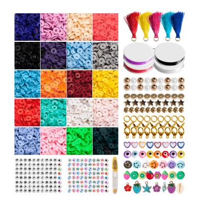 China Soft BOHEMIA Pottery Colorful Letter Beads 28 Grid 20 Color Set DIY Braided Bracelet Necklace Earrings Loose Beads for sale