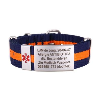 China Disc ID Information For A Promotional Relief Fabric Nylon ID Wristband Personalized Customized Adjustable Wristband for sale