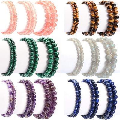 China FASHIONABLE Fast Delivery 4MM 6MM 8MM Crystal Gemstone Healing 12MM Stretch Stone Beaded Bracelet for sale