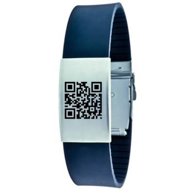 China Record ID Information For A Unique High Quality Silicone Adjustable Wristband Custom Logo Engraved QR Code ID Wristband Rescue QR Code for sale