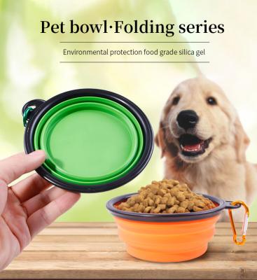 China Carabineer Non-automatic Custom Silicone Folding Pet Bowl for Cat Dog Pet Folding Pet Moving Cup for sale