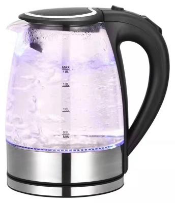 China 360 Degree Beast Price 1.8L Low Rotation Glass Electric Kettle 110V/220V Electric Kettle And Plastic Base for sale