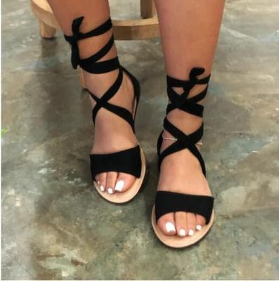 China BY9103 flat 2020 summer fashion casual women shoes ankle strap flat sandals for ladies for sale