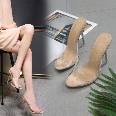 China 2020 Summer Wholesale Women PVC Clear Sandals Breathable Sexy High Heels For Party Club for sale