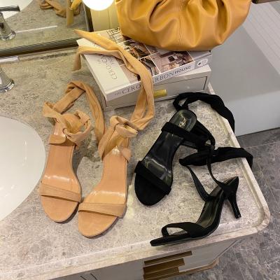 China Wholesale Hot Selling Breathable Bow Ankle Strap Sandals Women Sexy High Heels for sale