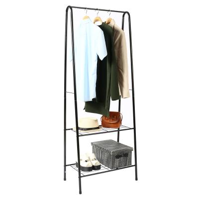 China Vintage Single Iron Rail Black Pipe Metal Clothing Garment Rack (Other) Adjustable for sale