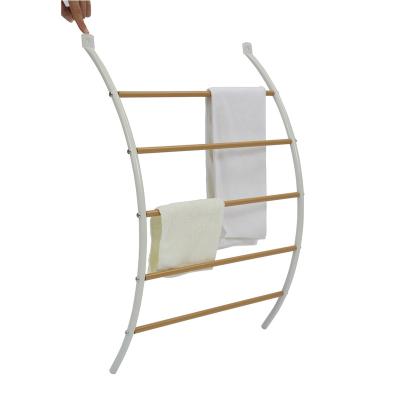 China Contemporary Wall Mounted Ladder Metal Bathroom Expandable Bath Towel Rack for sale