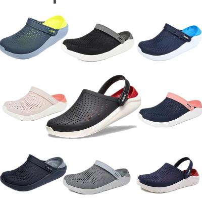 China New massage hole shoes shape non-slip men and women couple sandals design high quality colorful link dye garden garden shoes for sale