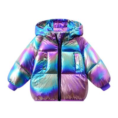 China Anti-wrinkle colorful kids winter puffy jacket,winter stripper kids jackets,kids winter shiny bubble down boys jackets and coats for sale