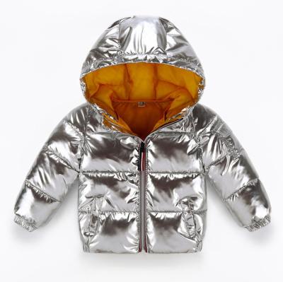 China Anti-wrinkle winter padded jacket for kids, kids winter crop puffy jackets, shiny kids winter down jacket for sale