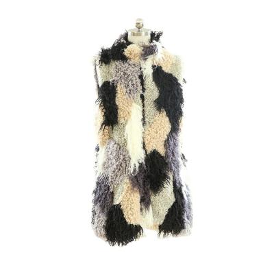 China Custom Made High Quality Anti-Shrink Faux Fur Vest Colored Faux Dyed Coat for sale