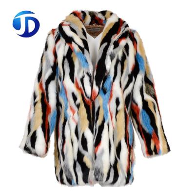 China Custom Made High Quality Colored Anti-shrink Real Print Women's Oversized Women's Mink Fur Coat For Girls for sale