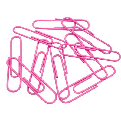 China Office School Home Factory Sale Pink 50mm Paper Clip Office Direct Plastic Coated Stationery for sale