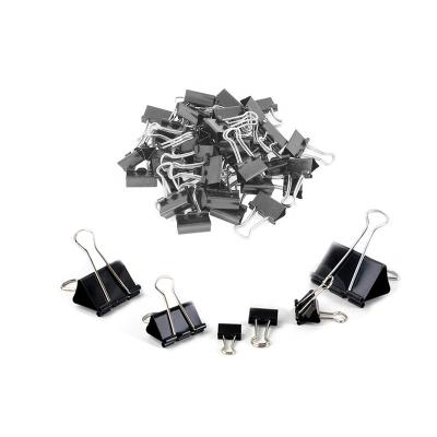 China Free Sample 19mm Office/School/Home Black Metal Binder Clips Note Letter Paper Clip Office Supply Binding Clip Fixing Product for sale