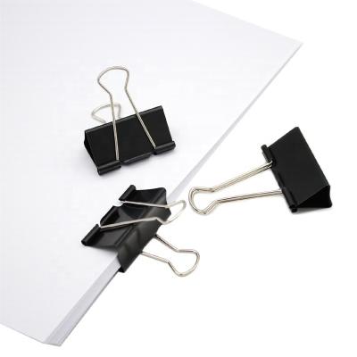 China Office/School Office/Home School Metal Binder Clip Extra 51mm Paper Clips Stationery Binder Clips Black Color for sale