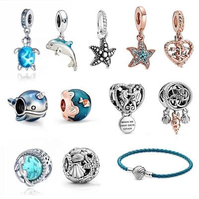 China Designer CLASSIC Bracelet Making Custom Dolphin Starfish Beaded Jewelry Women Bulk Handmade Wholesales DIY Kit 925 Silver Beading Chain for sale