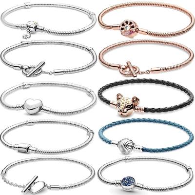 China CLASSIC 2021 DIY Jewelry Women Beaded Custom Accessories Making Personalized Bead Chain Bracelets 925 Sterling Silver Jewelry Wholesales for sale