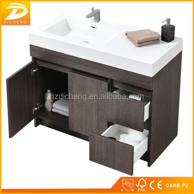 China Wholesale Walnut Color Floor Modern Bathroom Vanity Units for sale