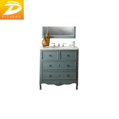 China Classic Hand Wash Basin Environment Friendly Hot Selling Ceramic Solid Wood Bathroom Cabinet for sale