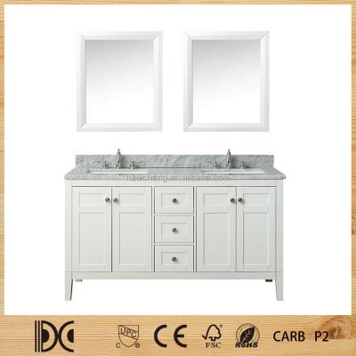 China Four Doors And Three Drawers Hangzhou Dicheng Lacquer Bathroom Vanity Double Sink Warm Wood Bathroom Cabinet for sale