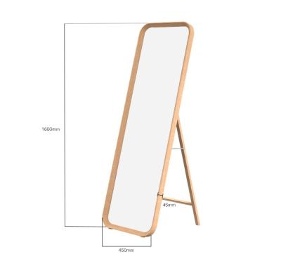 China Modernity Brown Frame Soft Edge Modern Bathroom Simplified Silver Bathroom Mirror for sale