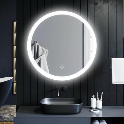 China Customized Illuminated Rounds Defrost LED Lighted Wall Mounted Bathroom Living Room Mirror for sale