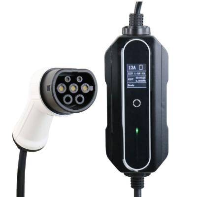 China 3.5KW 7KW Hands Free Emergency Home Portable Ev Car Charger, Adjustable Portable AC Ev Charger For Car for sale