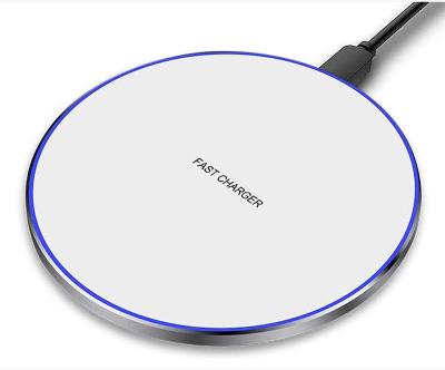 China Wireless Cell Phone Charger White Qi-Certified 10W Fast Wireless Charging Pad Slim Ultra Compatible With All Phones for sale