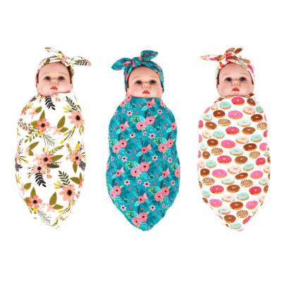 China Breathable Baby Infant Newborn Sleeping Bag Receiving Headband Covering Set for sale