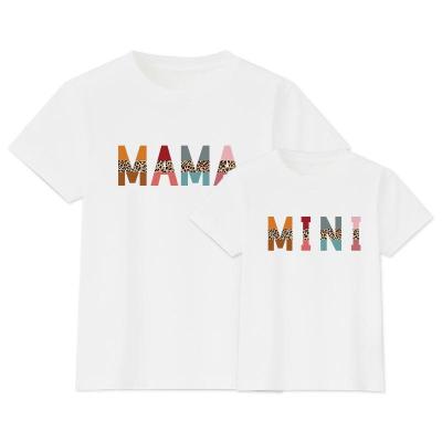 China 2021 new arrivals QUICK DRY mommy and me matching T-shirts MOM MINI Me outfit mommy and me clothing sleeve soon for sale