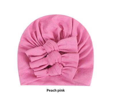 China Soft Cute Headwrap Newborn Cotton Character Baby Turban Hat Hats Bow For 6M-3T Girls Infant for sale