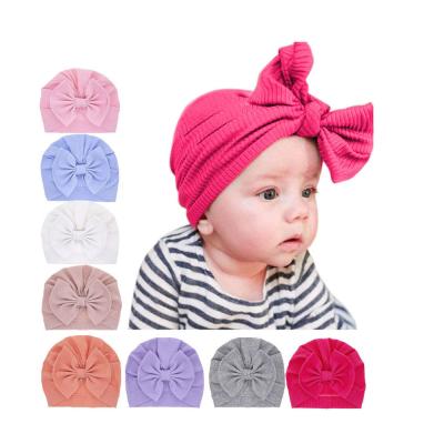 China Newborn Infant Cotton Baby Turban Knot Hats Toddler Hospital Hat Cotton Head Wrap for sale