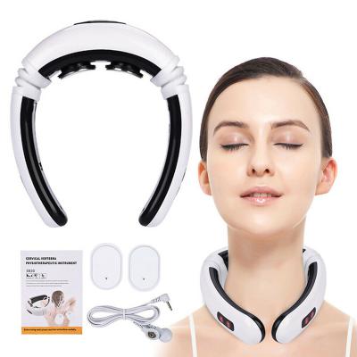 China Electric Portable Smart Kneading Smart Neck Massager Mini U Shape Cervical Collar Neck Dropshipping Instrument Heat for sale