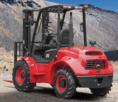 China High efficiency 2.5 ton all wheel drive and brake rough terrain forklift operation in mountain forest area and other use projects for sale