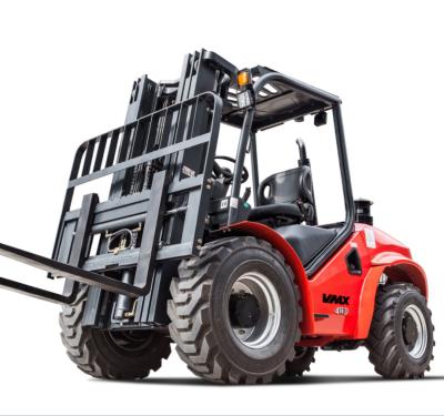 China Hotels Rough Terrain 4x4 Forklift Wheel Drive Type VMAX 3.5 Tone Rough Terrain Forklift Truck With Japan Engine For Sale for sale