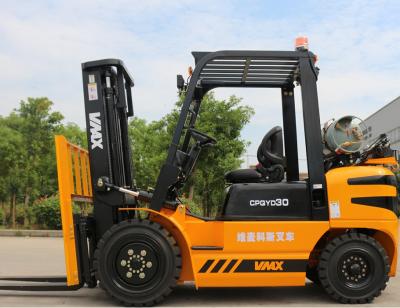 China CPQY30 Hotels Supply Vmax 3 Ton LPG/Gas Engine Power Pullet Forklift With Free Tool Box for sale