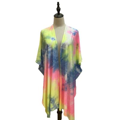 China 2022 New Design Soft Feeling Women Beachwear Spring Blouse Kimono Ladies Cover Up Beach Wear Digital Printing Squishy Kimono for sale