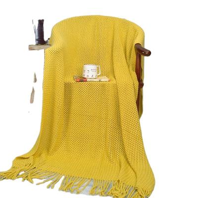 China Popular Nordic Knitted Thickened Tassel Shawl Blanket Bed Cover Towel Amazon Sofa Blanket Hotel Bed End Therapy for sale