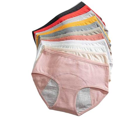 China Antibacterial Plus Size Breathable Period Panties Full Protection 4 Layers Size Cotton Panties Women For Teens Leak Proof Menstrual Underwear for sale