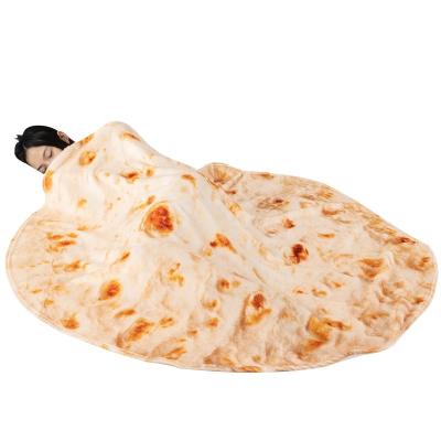 China 2022 PORTABLE Funny Food Mexico Burritos Customized Portable Baby Blanket Adult Wrap Burrito Blanket Double Sided Pancakes Gently Heat for sale