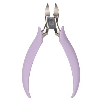 China Pedicure Toe Nail Clippers Toe Nail Purple Plastic Handle Pedicure Clippers New Design Black Big Cutter For Thick Toe Nails Stainless Steel for sale