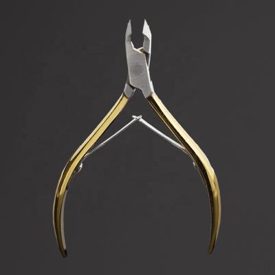 China cut nail cuticle & Double Callus Spring Mirror Surface 6.5 Mm Steel Jaw Rose Gold Professional Cutical Nail Nipper Cuticle Nippers Cuticle Stainless for sale